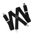 thumbnail image 4 of 1pc Men's Suspenders Wide Adjustable Elastic Braces Pants Strap with 4 Clips Design (Black), 4 of 8