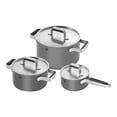thumbnail image 1 of ZWILLING Pure Cookware Set, 6 Piece 18/10 Stainless Steel, Grey, 1 of 7