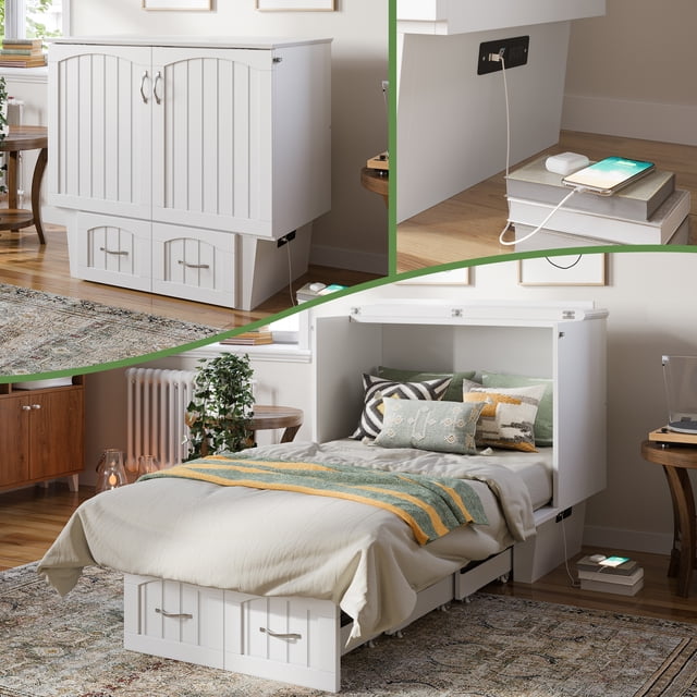 AFI Sydney Lit Escamotable Coffre avec Matelas, Simple