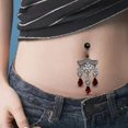 thumbnail image 3 of Belly Button Dangle 14G Curved Statement Stylish Belly Piercing Jewelry for Black Water Drop, 3 of 8