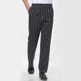 thumbnail image 1 of thinsony Elastic Restaurant Cafe Chef Waiter Pants Trousers Uniform Accs Striped XXXL, 1 of 8