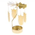 thumbnail image 2 of jifeng Novelty GOLDEN Plated Tea light Candle Holder 13cm Home Wedding Table Decor Glow Owl, 2 of 9