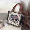 thumbnail image 2 of facefd Embroidered Handmade Women Shoulder Bag Travel Bag Gift Light Blue Elephant, 2 of 8
