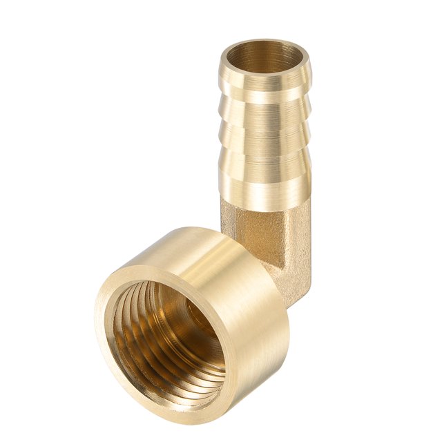 Unique Bargains 16mm Barbed x G1/2 Female Thread Brass Hose Barb Fitting Elbow