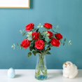 thumbnail image 2 of TETOU 10pcs Artificial Rose Flowers Petals Silk Fake Roses Real Touch for Party Bridal Wedding Centerpiece Bouquet Decor(Red), 2 of 6