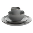 thumbnail image 2 of Gibson Home Rockaway Ensemble de Vaisselle en Grès Rond, Service pour 4, Gris, 2 of 7