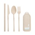 thumbnail image 2 of TIMIFIS Tableware Tableware Travel Utensil Set with Case, Whea-T Straw Reusable Spoon Straw Forks Tableware, Portable Cutlery Travel Picnic Camping Or Daily Use Kitchen Gadgets, 2 of 7