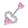 thumbnail image 2 of MesaSe 14G Belly Button Ring Heart Navel Rings Hypoallergenic Belly Button Piercing Pink, 2 of 3