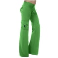 thumbnail image 1 of Timegard Womens Pants Workout Comfy High Waist Wide Leg Trousers Straight Solid Colar Pants with Button Pocket, 1 of 7