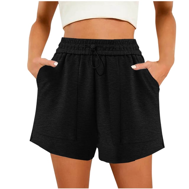 Dealovy Workout Shorts for Women Wide Leg Drawstring High Waisted Athletic Running Gym Yoga Shorts