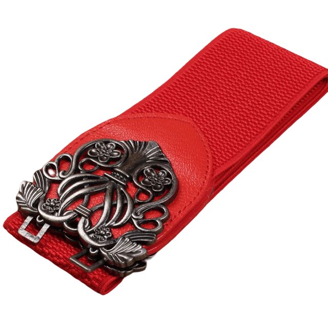 Ceinture de Taille Ajustable Extensible Style Vintage en PU, Cordon Élastique, Laisse, Sangles en Similicuir, Ceintures de Taille pour Femmes, Robes, Rouge Antique