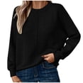 thumbnail image 1 of Timegard Chandails pour Femmes Col Rond Manches Longues Tricotés Chandail Automne Hiver Décontracté Ample Couleur Unie Hauts, 1 of 7