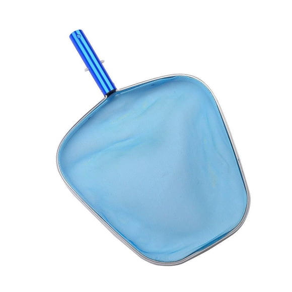 Écumoire à feuilles en aluminium avec filet à mailles fines pour le nettoyage des piscines et des fontaines.