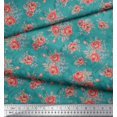 thumbnail image 2 of Soimoi Tissu en Coton Duck Feuilles et Imprimé Floral de Roses 1 Yard 42 Pouces de Large, 2 of 3