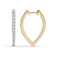 thumbnail image 1 of Boucle d'Oreille Créole en Diamant de Laboratoire / Boucles d'Oreilles Créoles Reagan de Forme Ronde Certifiées IGI de 2 Carats / Or Jaune 14K / Monture à Griffes Qualité FG-VS1-VS2 / Friendly Diamonds, 1 of 6