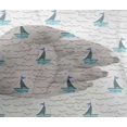 thumbnail image 1 of oneOone Viscose Chiffon Fabric Waves & Sailboat Ocean Printed Craft Fabric BTY 42 Inch Wide, 1 of 4