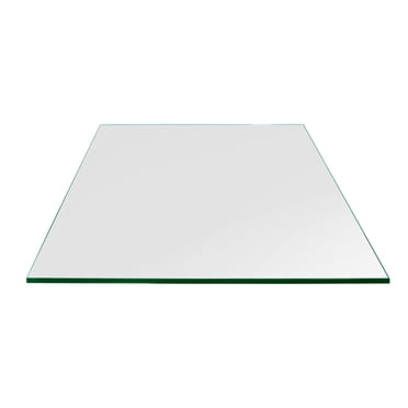 Dulles Glass 12 In Square Flat Polish Edge 1/4 In Tempered Glass Table Top