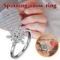thumbnail image 2 of Rotating Snowflake Ring Zircon Open Ring Female Christmas Gift Ornament, 2 of 9