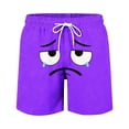thumbnail image 4 of Toddler Boys Swim Trunks Solid Color Cute Expression Print Quick Dry Shorts, Little Boys Swim Trunks with Pockets for Beach Pool Summer, 4 of 6