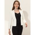 thumbnail image 3 of INSPIRE CHIC Blazer Court Sans Col à Fermeture Éclair pour Femme de Style Workwear TG Blanc, 3 of 6
