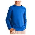 thumbnail image 1 of WUANDIXFA T-Shirts à Manches Longues pour Enfants Garçons Automne Coton T-Shirts à Col Rond à Manches Longues Hauts Tee Bleu, 5-6 Ans, 1 of 4