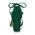 thumbnail image 4 of BLISSFUL STEP Sandales pour Femmes Unies d'Été à Talons Blocs à Lacets Vert 9,5, 4 of 8
