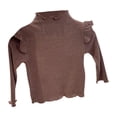 thumbnail image 1 of Posijego Girls Mock Turtleneck Sweater Ruffle Long Sleeve Ribbed Knit Basic Blouses for Shirt Little Girls, 1 of 3