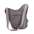 thumbnail image 5 of Mens Vintage Canvas Shoulder Messenger Bag Chest Leather Patchwork Messenger Bag(255GREY), 5 of 5
