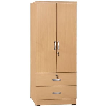 Better Home NW-108-BEE Grace Wood 2-Door Wardrobe Armoire with 2-Drawers, Maple