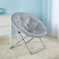 thumbnail image 2 of Urban Shop Micromink Saucer Chair, Grey, 2 of 2