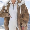 thumbnail image 2 of Heliisoer Plus Women Size Winter Warm Loose Plush Zip Hooded Jacket Coat, 2 of 5