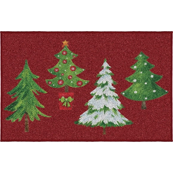 Studio par Korhani, 50x76cm Holiday time Tapis d'accent imprimé à quatre arbres