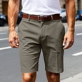 thumbnail image 2 of Enjoytime Casual Shorts for Men Fashion Classic Solid Color Loose Shorts with Pockets for Workout Running Army Green L, 2 of 5