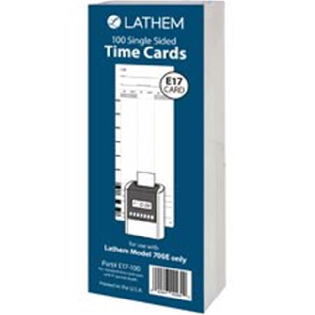 Lathem LTHE17100 Model 700E Clock Single Sided Time Cards, White