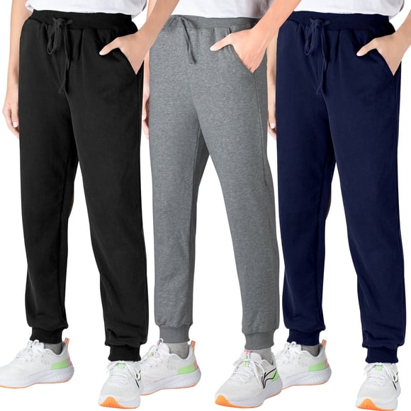 BIG ELEPHANT Boys Sweatpants, Cotton Sports Jogging Pants with Pockets and Drawstring, 3 pack (6-15Y)