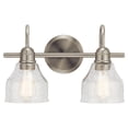 thumbnail image 1 of Kichler Avery 2-Light Vanity Bath Light, Brushed Nickel, Clear Glass, 1 of 8