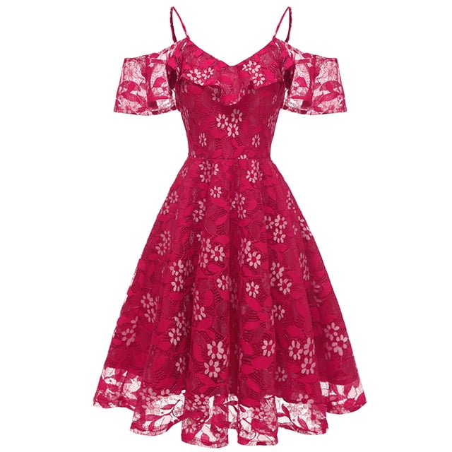 Pisexur Robe d'Invitée de Mariage pour Femme, Robe Vintage en Tulle à Broderie Florale, Sans Manches, Robe de Cocktail Formelle Évasée, Robe de Bal, de Fête, de Soirée