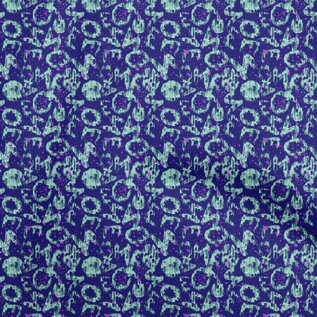 oneOone Polyester Spandex Indigo Blue Fabric Abstracts Fabric For Sewing Printed Craft Fabric By The Yard 56 Inch Wide