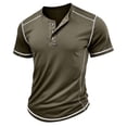 thumbnail image 4 of Weiqiqre Men's Clothing Henley Shirts Short Sleeve Cotton Casual Fashion T Shirts Lightweight Buttons Basic Tee Tops, 4 of 5