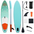 thumbnail image 1 of HOMCOM Planche à Pagaie Gonflable 10FT avec Ultra-Léger (20lbs) SUP pour Tous les Niveaux de Compétence Tout Inclus avec Stand Up Paddle, Paddle Réglable, Fixe Sac, Pompe à Air, Palme, Sac à Dos, Vert, 1 of 9