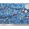 thumbnail image 2 of Soimoi Blue Georgette Viscose Fabric Direction Compass,Map & Airplane Travel Print Sewing Fabric Yard 42 Inch Wide, 2 of 3