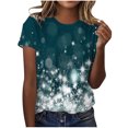thumbnail image 1 of Dealovy T-Shirts pour Femmes Décontractés à Manches Courtes Tuniques Imprimées Col Ras du Cou Été Amples Confortables Blouses, 1 of 4