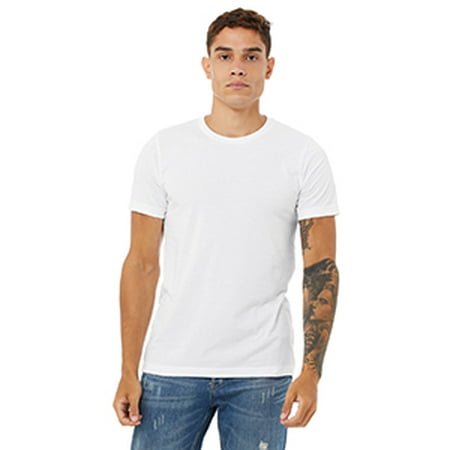 Bella Canvas Mens CVC Jersey Tee, M, Solid White Blend