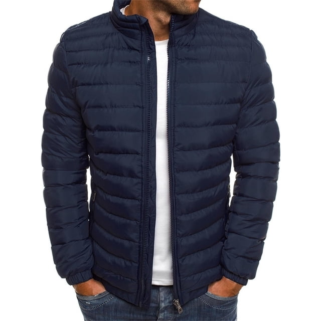 Mikilon Men's Solid Color Jacket Cotton Padded Jacket Cotton Padded Jacket Men's Warm Cotton Padded Jacket