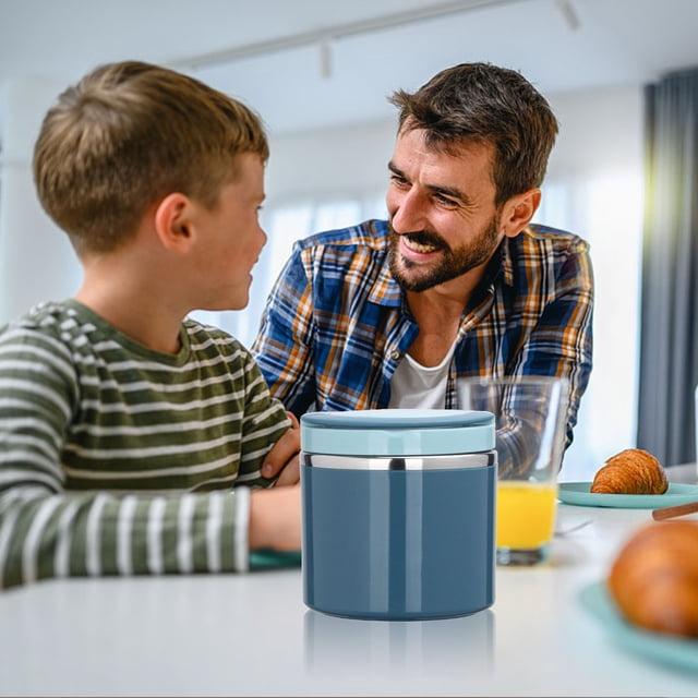 Meitianfacai Boîte à Lunch Récipient Alimentaire, Contenant Chaud avec Poignée, Contenant Chauffant pour Aliments en Acier Inoxydable 630 ml, Contenant Alimentaire, Contenant pour Garder au Chaud, Tasse de Déjeuner, Bol à Soupe