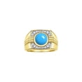 thumbnail image 1 of RYLOS Mens Rings 14K Yellow Gold Designer Round Gemstone &  Sparkling Diamond Ring Turquoise December Birthstone Rings For Men, Men's Rings, Gold Rings Sizes 8 - 13, 1 of 7