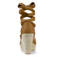 thumbnail image 4 of BLISSFUL STEP Chaussures pour Femmes Espadrilles à Lacets Sandales Compensées à Plateforme Brun 7,5, 4 of 7