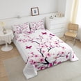thumbnail image 4 of Erosebridal Ensembles de Literie Botanique Fleurs de Cerisier Simple avec Couette, Insert de Couette Papillon Rose pour Filles, Réversible 2 Pcs, 4 of 8