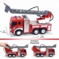 thumbnail image 4 of Fire Truck Toy with Lights and Sounds, 10.5" Friction Powered Car Fire Engine Truck with Water Pump, Sirens and Extending Ladder Firefighter Toy Truck, 4 of 5