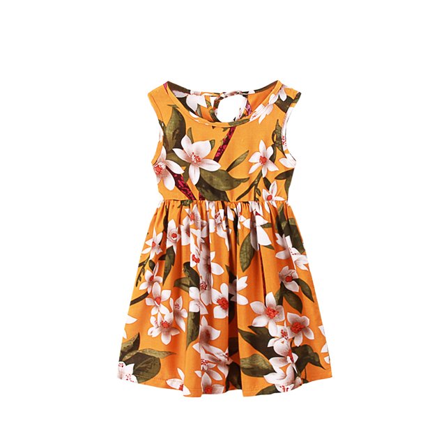 Kcodviy Filles Tout-Petits Enfants Col Rond Filles Robes de Noël Taille 8 Col Été Sans Manches Robe d'Été avec Robe Décontractée Plage Imprimés Floraux Grandes Filles Robe de Tennis Robe de Fête